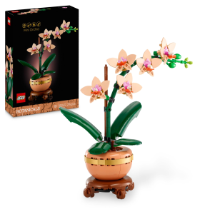 LEGO Botanicals Mini Orchid - Artificial Flowers Set for Adults - Indoor Plant with Terracotta Style Flowerpot - Home Decor Gift for Mother's Day - 10343