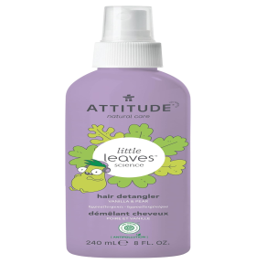 ATTITUDE Rinse-free Hair Detangler Spray for Kids, EWG Verified Leave In Product, Plant- and Mineral-Based Ingredients, Vegan, Vanilla and Pear, 240 mL