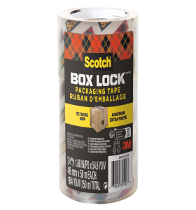 Scotch Box Lock Packaging Tape, 3 Rolls, 48 mm x 50 m - Strong Clear Packing Tape, Ideal for Shipping Christmas Gifts and Presents