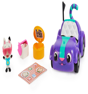Gabby’s Dollhouse, Carlita Toy Car with Pandy Paws Collectible Figure and 2 Accessories, Kids’ Toys for Ages 3 and above