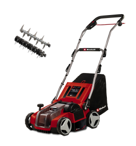 Einhell Cordless Lawn Scarifier And Aerator 36V Power X-Change, 35cm Raking Width, Brushless Motor, 3 Working Depths, Without Battery GE-SC 35 Li Solo Electric Scarifier And Lawn Aerator