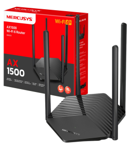 MERCUSYS MR60X Dual Band Router WiFi 6 AX1500Mbps, Gigabit Ethernet Ports, TP-Link WiFi Router, Overall Security Protection, Easy Setup, Internet Booster, WiFi Booster, App Control