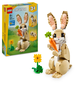 LEGO Creator 3in1 Cute Bunny Toy - Animal Figure Transforms into a Llama or Seal Toy - Easter Crafts for Kids - Creative Birthday Gift for 8+ Year Old Girls & Boys - 31162