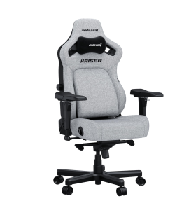Anda Seat Kaiser 4 Gaming Chair for Adults - Large Reclining Video Game Chairs with 4-Level Pop-Out Lumbar, Linen Fabric, Heavy Duty Neck & Back Support - Grey Fabric Ergonomic Gaming Chair