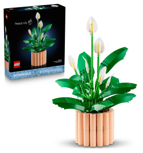 LEGO Botanicals Peace Lily - Artificial Potted Plant Set for Adults - DIY Gift for Mother's Day incl. Faux White Flowers & Buds for Living Room or Bedroom Decor - 11504