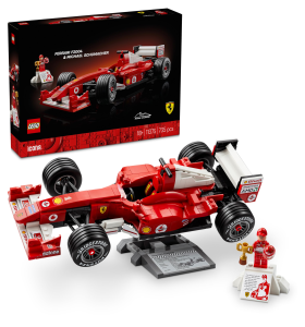 LEGO Icons Ferrari F2004 & Michael Schumacher - F1 Car Model Kit for Adults - Display Set w/ V10 Engine & Collectible Driver Minifigure - DIY Formula 1 Gift for Motorsport Fans - 11375